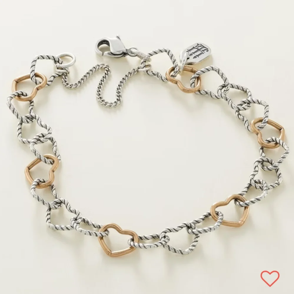 🆕James Avery Twisted Wire Connected Hearts Charm Bracelet - Picture 2 of 16